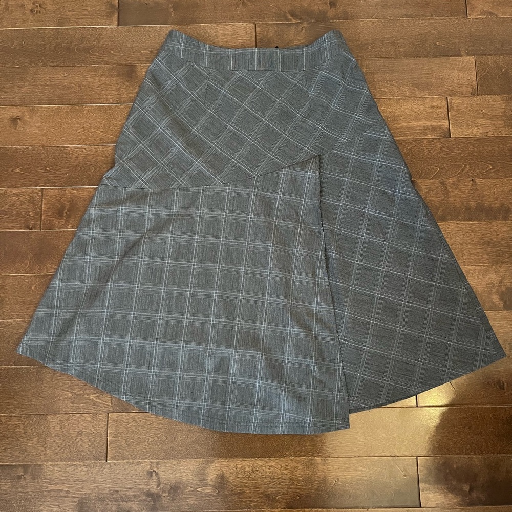 Point Zero plaid asymmetrical midi skirt